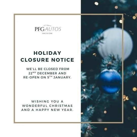 PFG Autos Holiday Closure Notice